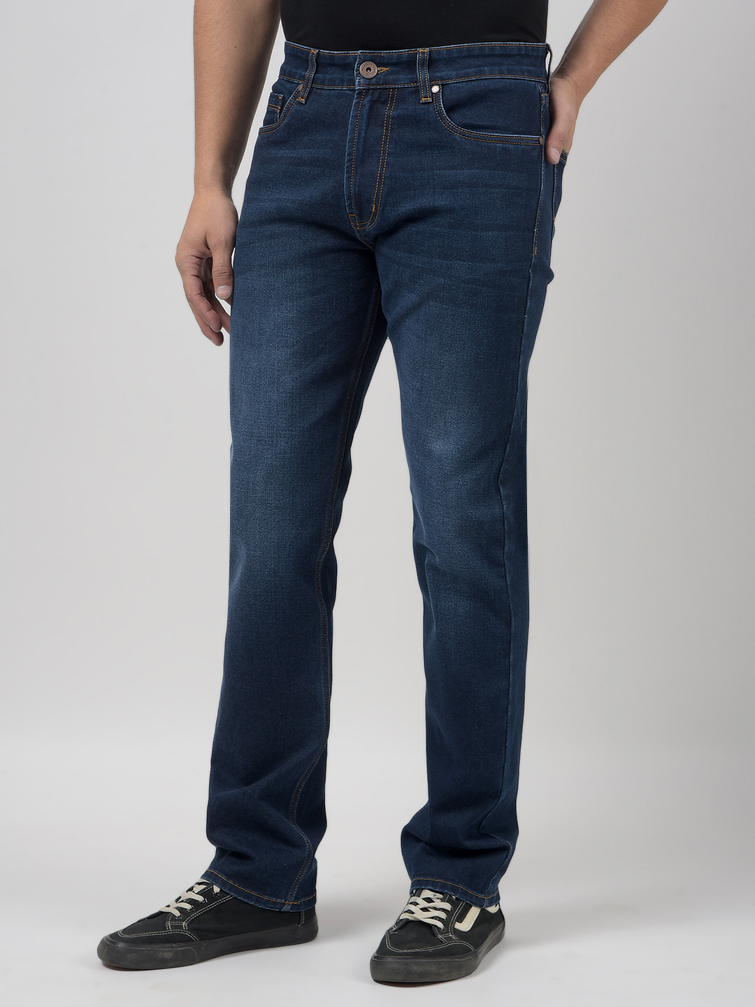 Numero Uno Men Solid Dark Blue Jeans